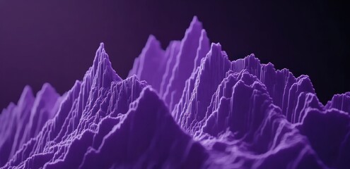 Poster - A close-up view of a textured, purple landscape resembling mountain peaks.
