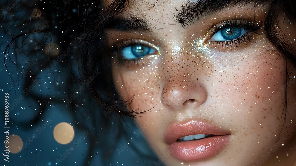 Mesmerizing digital portrait of a woman with enchanting eyes and ...