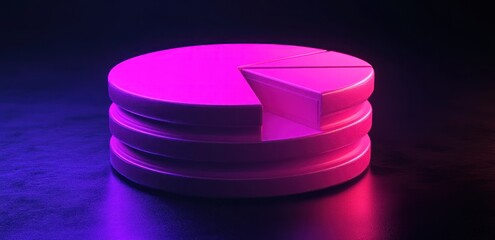 Poster - A stylized pie chart with a vibrant purple glow, representing data visualization.