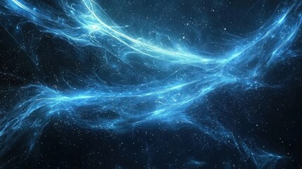 a vibrant blue digital abstract background with flowing lines and shapes, ideal for tech themes