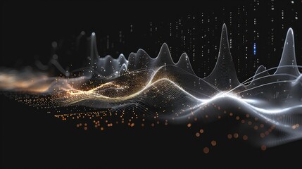 Poster - Data visualization graphic for a consulting firm, black ground, graph.