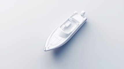 Fototapete - A sleek white yacht model displayed on a minimalistic background.