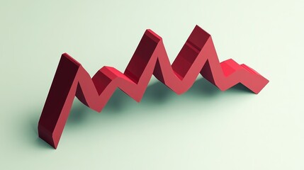 Poster - A 3D representation of a fluctuating graph, symbolizing market trends or data analysis.