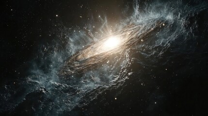 Wall Mural - An artistic representation of a galaxy with bright stars and cosmic dust, perfect for a dreamlike aesthetic