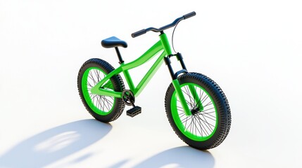 Poster - A vibrant green bicycle designed for leisure and outdoor activities.