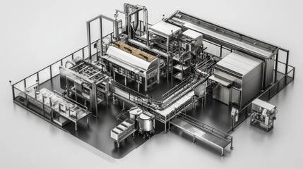 Poster - Advanced Manufacturing Facility with High-Tech Production Lines and Automated Machinery for Streamlined Industrial Processes and Efficiency Enhancement
