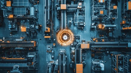 Poster - Aerial View of an Advanced Industrial Facility Showcasing Automated Machinery and Innovative Processes for Efficient Production and Operation
