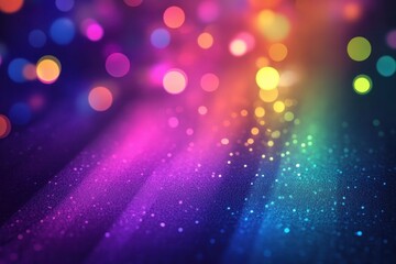 Poster - Vibrant Abstract Background with Colorful Bokeh Lights and Glitter Effect, Ideal for Artistic and Creative Projects in Modern Design and Digital Media