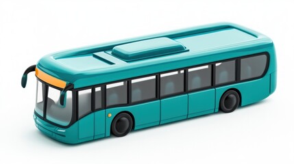 Poster - A teal bus model designed for transportation purposes.
