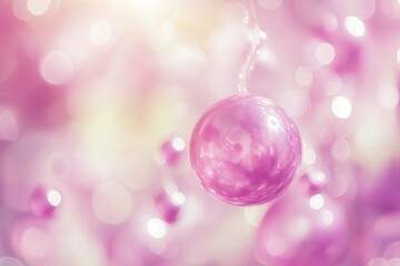 Poster - Serene abstract background featuring a soft pink ball bokeh for visual inspiration and design