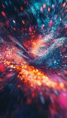 Poster - Dynamic fusion of geometric shapes and vivid colors in an abstract photography shot