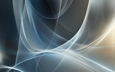 Poster - Ethereal Waves of Light and Color Flowing Gracefully in a Soft Abstract Background, Creating a Sense of Movement and Serenity in Modern Design