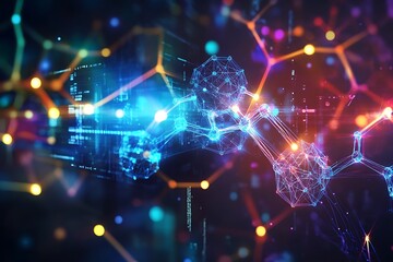 abstract network: digital connections and global innovation. futuristic technology, data visualizati