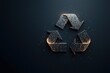 © Kookkii - Shimmering recycling logo in urban space metal art installation modern environment close-up perspective sustainability concept