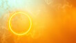 © DALITALI  - Neon Yellow Ring on smoke orange blurred background.