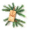 © Viktoriia - Christmas decoration, Pine branches green ornaments.Top view