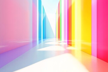 Aufkleber - Abstract design featuring a rainbow on a white background with 3d rendering effects