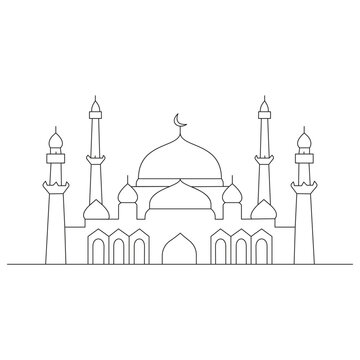 Mosque dodle handrawn line art