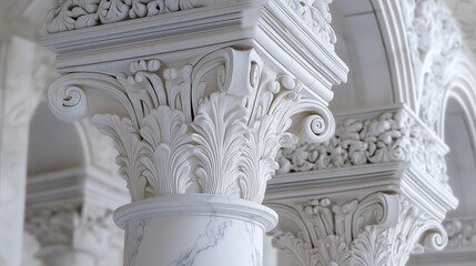 Poster - Architectural Arches and Columns in White Marble