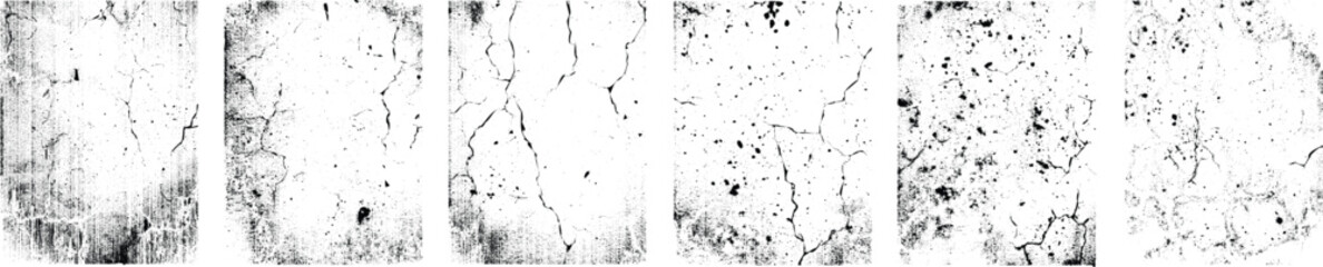 Fototapete - Grunge textures set. Collection of vector, distress, textures .Simply Place grungy textured overlay over any Object to Create grunge ,dirty effect .Various distressed texture for your design. 