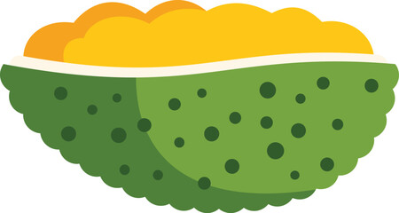 Poster - Simple vector illustration of the inside of a half jackfruit showing the ripe yellow flesh