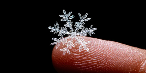 Poster - A snowflake is shown on a finger