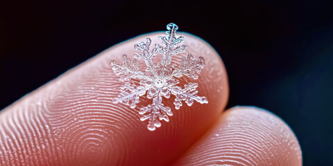 Poster - A snowflake is shown in a close up of a hand