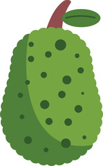 Poster - Simple vector illustration of a jackfruit with its distinctive spiky skin, isolated on a white background
