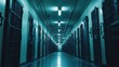 © Chotijah - A long, dimly lit prison corridor with rows of barred cells