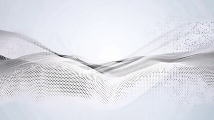 Poster - Abstract Wave Pattern in Monochrome Exploring Depth, Movement, and Texture in Digital Design with Lines