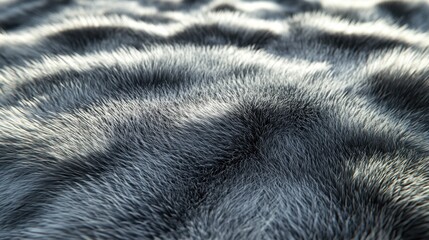 a close-up of silver-gray fur with natural highlights and detailed strand textures.