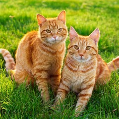 Wall Mural - orange tabby cats, AI generated