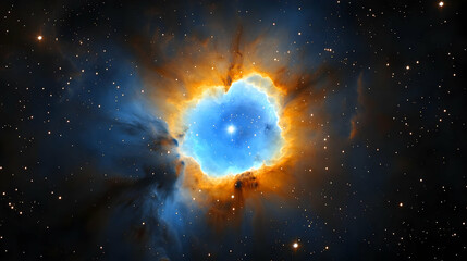 Wall Mural - A Cosmic Nebula Emits Light in a Stunning Display of Interstellar Gas and Dust