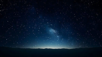 Wall Mural - A Night Sky Filled with Stars and the Milky Way Above a Silhouetted Mountain Range