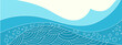 © orhideia - Abstract blue illustration on white background. Art line ornament. Water Wave Logo abstract design