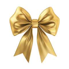 Wall Mural - gold bow ribbon isolated on transparent background cutout