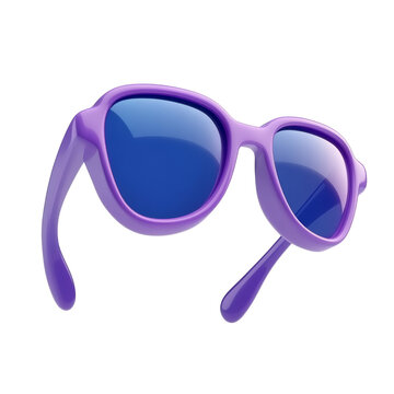 purple sunglasses 3d render icon isolated on transparent background cutout