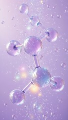 Poster - abstract molecular structure, purple background science, chemistry, laboratory research