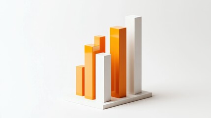 Poster - A 3D bar graph displaying data with orange and white bars on a light background.