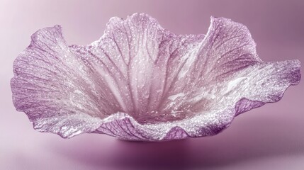 Poster - A decorative bowl with a delicate, petal-like design in soft purple and white hues.