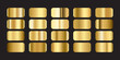 © PKartstudio - Golden gradients set. Metallic gold gradients. Elegant gold swatch palette collection .A creative element for your design or logo and website