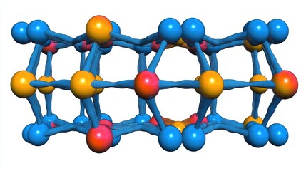 Poster - A 3D model of a graphene atomic structure, with its hexagonal molecular grid highlighted, representing the cutting-edge advances in nanotechnology.