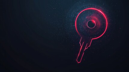 Poster - A glowing digital key symbolizing security and access in a modern, tech-inspired design.