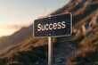 © photo for everything - Metallic Road Sign with ‘Success’ Engraved – A Symbolic Representation of Achievement, Progress, and Direction