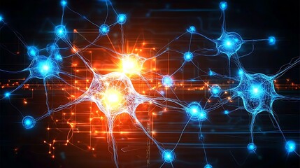 Poster - Abstract neural network illustration showing interconnected neurons with glowing nodes and lines.