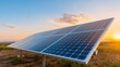 © nilawan - Solar panel installation renewable energy farm photovoltaic technology rural landscape sunset view sustainable future