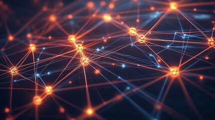 Poster - Abstract network connection; glowing nodes and lines forming a complex web.