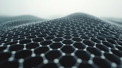Aufkleber - Graphene's molecular structure visualized in 3D, with a hexagonal grid pattern, symbolizing innovation in nanotechnology and the science of the future.