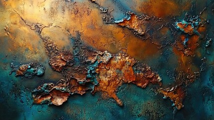 Aufkleber - Rusted metal with intricate textures and oxidized colors, symbolizing the passage of time and the raw, industrial beauty of corroded surfaces.