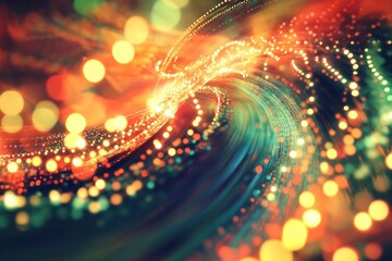 Aufkleber - Abstract colorful light trails and bokeh effects create a dynamic visual experience.